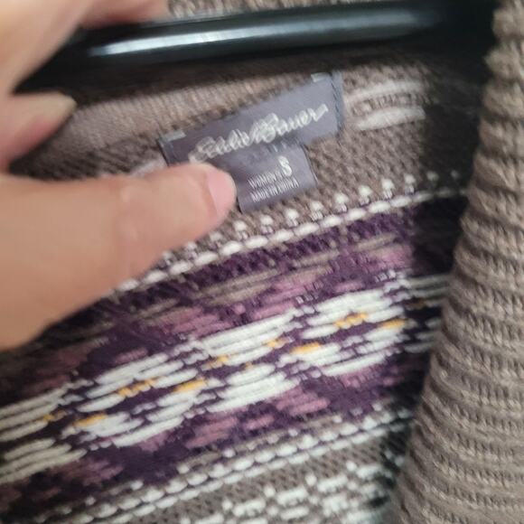 Eddie Bauer Mid Length Chunky Multicolor Knit Fair Isle Sweater Size Small - Picture 5 of 6